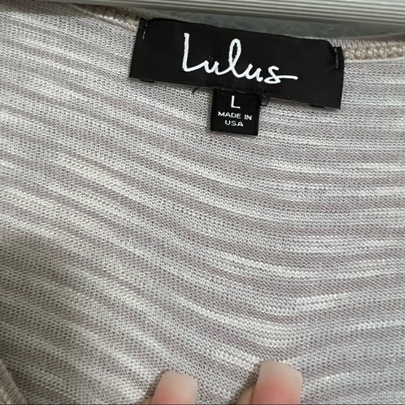 Lulu’s long sleeve split hem pullover knit blouse large - Picture 8 of 8